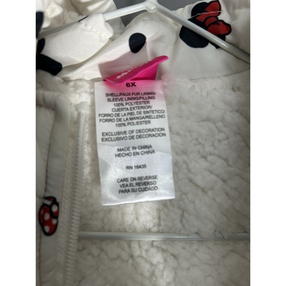 Disney Minnie Mouse  Winter Jacket Size 6 With Ears On Hood - Picture 5 of 8